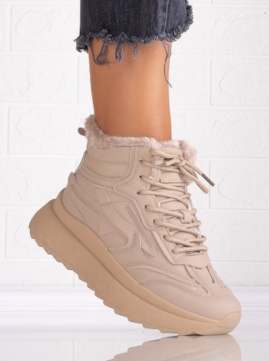 Sneakers dama Imblaniti Bej din Piele Ecologica Kandela