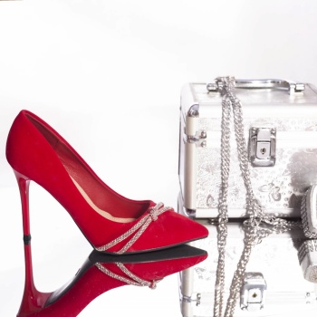 Stiletto mena eco leather που έγινε κόκκινο - Img 3