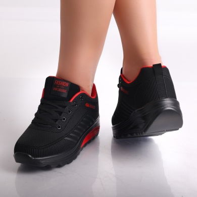Γυναικεία αθλητικά παπούτσια Black/Red από Lulea Textile - Img 4
