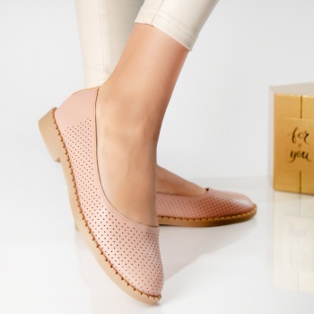 Γυναικείες ροζ μπαλαρίνες από eco leather ronia