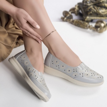 Κυρίες casual παπούτσια μπλε eco leather liko - Img 3