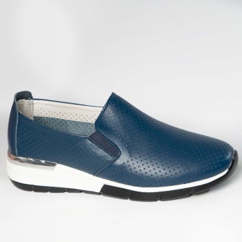 Κυρίες casual παπούτσια navy blue φυσικό δέρμα ninita - Img 3