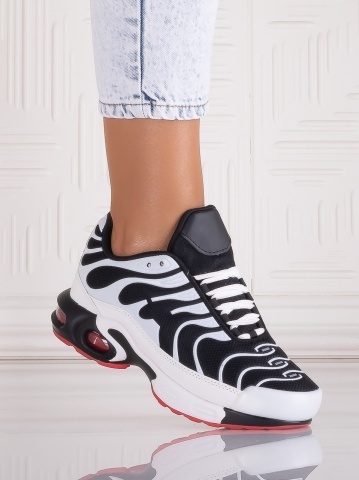 Adidasi dama Albi/negru din Textil Nikona