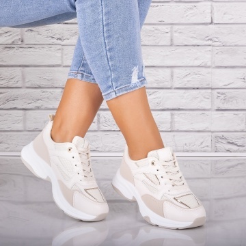 Adidasi dama Bej din Piele Eco/ Textil Alita