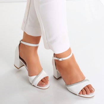 Asiba Ladies' Silver Eco Leather Σανδάλια με τακούνι - Img 5