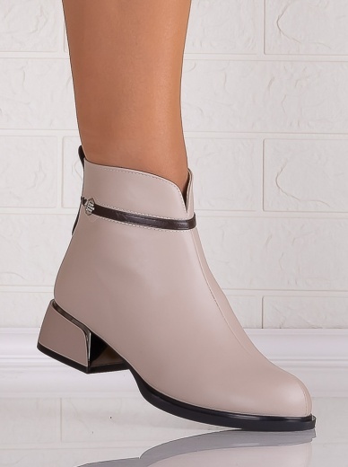 Botine Dama Bej din Piele Ecologica Bonie - Img 4