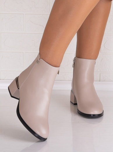 Botine Dama Bej din Piele Ecologica Dolly
