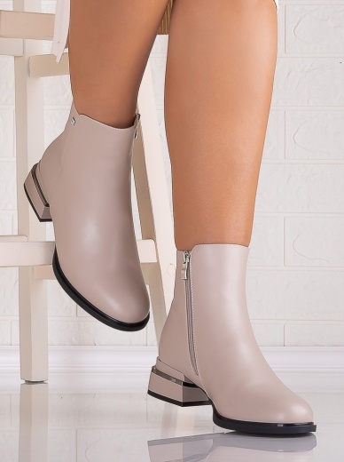 Botine Dama Bej din Piele Ecologica Moriga - Img 4