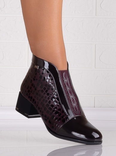 Botine Dama Bordo din Piele Ecologica Lacuita Elia - Img 3