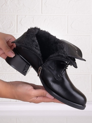 Botine dama Imblanite Negre din Piele Ecologica Helara - Img 7