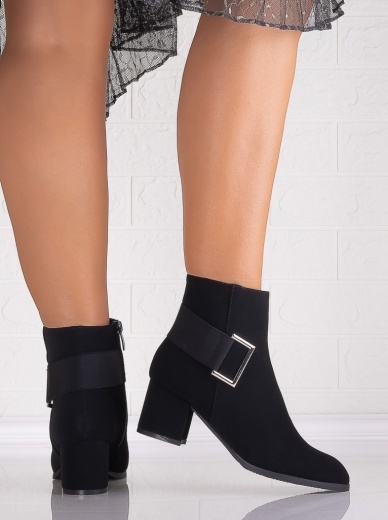 Botine Dama Imblanite Negre din Piele Ecologica Intoarsa Hanoia - Img 6