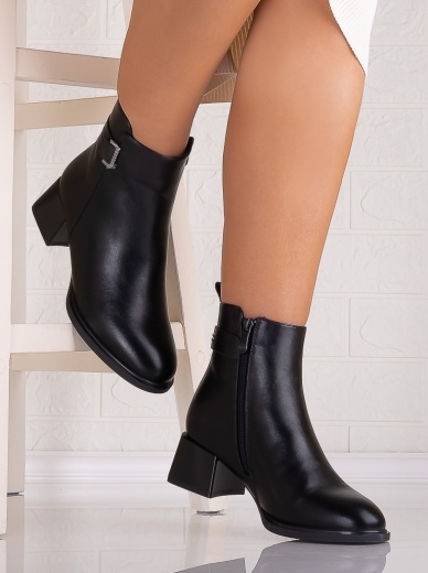 Botine Dama Imblanite Negre din Piele Ecologica Lilita - Img 3