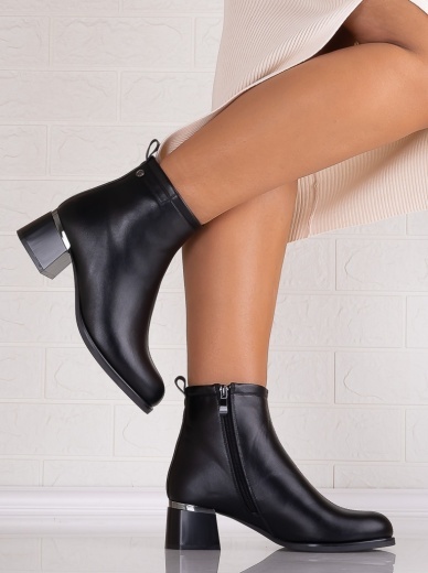 Botine Dama Imblanite Negre din Piele Ecologica Lilita - Img 4