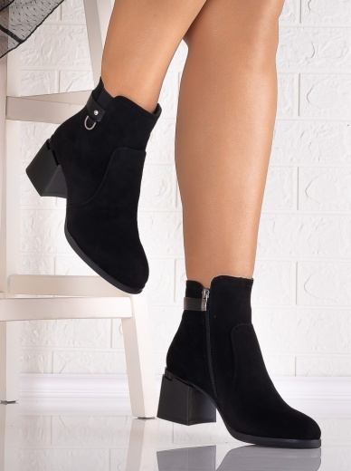 Botine Dama Negre din Piele Ecologica Intoarsa Jovesa - Img 3