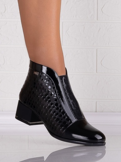 Botine Dama Negre din Piele Ecologica Lacuita Elia