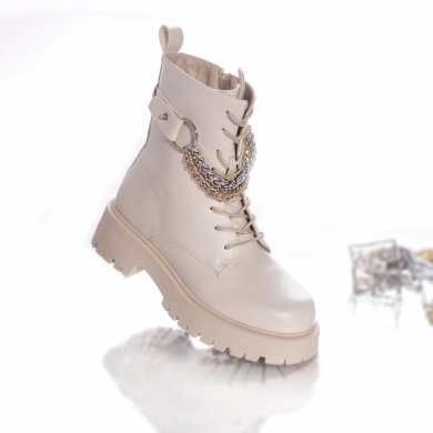 Casual μπότες meryem eco leather με επένδυση μπεζ - Img 4