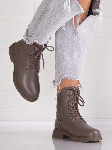 Ghete dama Imblanite Gri din Piele Ecologica Astra - Img 6