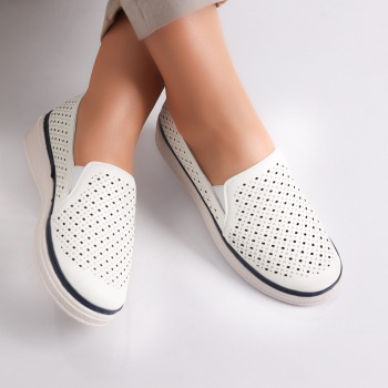 Ismar γυναικεία παπούτσια Casual White Eco Leather Shoes - Img 5