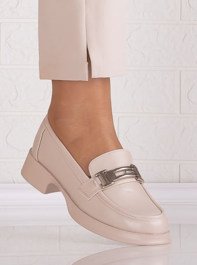 Pantofi dama casual Bej din Piele Ecologica Vanora - Img 3