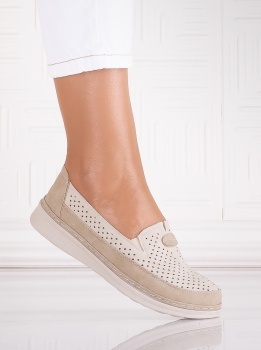 Pantofi dama casual Bej/kaki din Piele Ecologica Atinos - Img 3
