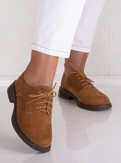 Pantofi dama casual Camel din Piele Ecologica Intoarsa Surana - Img 5