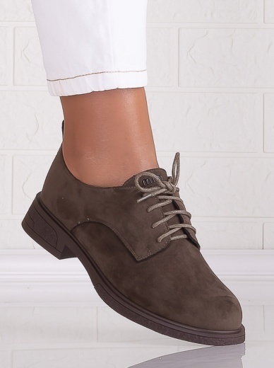 Pantofi dama casual Khaki din Piele Ecologica Intoarsa Surana - Img 5