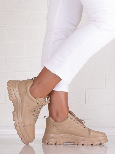 Pantofi dama casual Khaki din Piele Naturala Alisma - Img 6