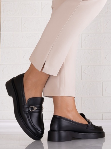 Pantofi dama casual Negri din Piele Ecologica Rashida - Img 4