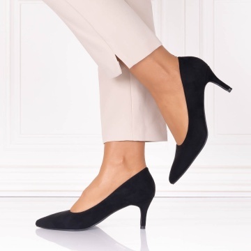 Pantofi dama Negri din Piele Ecologica Intoarsa Dania