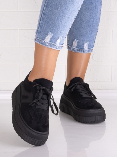 Sneakers dama cu platforma Negri din Piele Ecologica Intoarsa Nevasa - Img 5