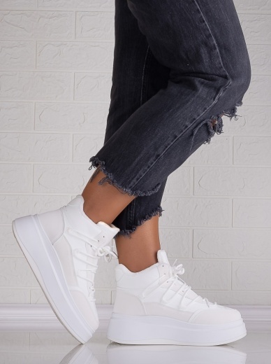 Sneakers dama Imblaniti Albi din Piele Ecologica Elizze - Img 2