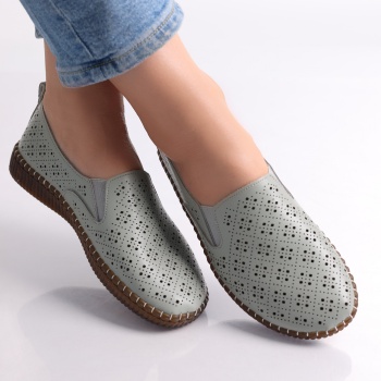 Sovani γυναικεία πράσινα Eco Leather Casual παπούτσια - Img 4