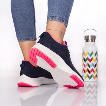 Αθλητικά παπούτσια cezara textile navy-blue-pink - Img 4