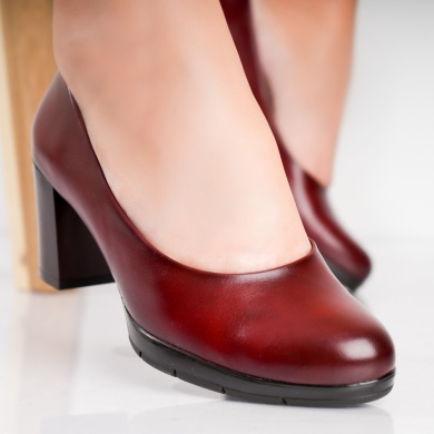 Γυναικεία παπούτσια με τακούνι Bordo από Lujain Ecological Leather - Img 2