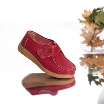 Γυναικεία παπούτσια φυσικό δέρμα chloly κόκκινο - Img 4