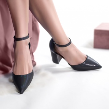 Γυναικεία παπούτσια eco leather glittery black sonea - Img 2