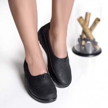 Γυναικεία casual παπούτσια μαύρο eco-leather yield - Img 2