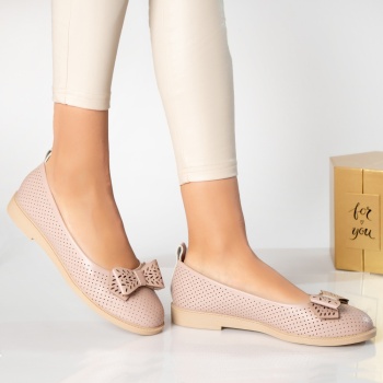 Γυναικείες ροζ μπαλαρίνες eco leather carmen - Img 4