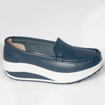 Κυρίες casual παπούτσια navy blue φυσικό δέρμα nancy - Img 4