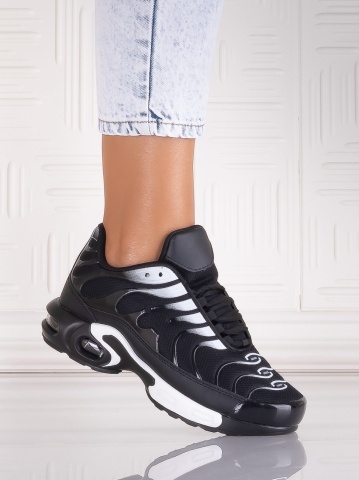 Adidasi dama Negru/alb din Textil Nikona