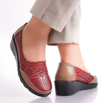 Bordo Γυναικεία παπούτσια σε Desi Ecological Leather - Img 2