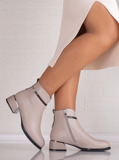 Botine Dama Bej din Piele Ecologica Bonie - Img 2