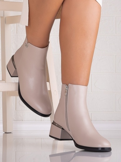 Botine Dama Bej din Piele Ecologica Dolly - Img 3