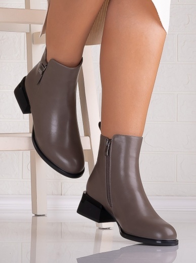 Botine Dama Gri din Piele Ecologica Sevia - Img 3