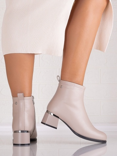 Botine Dama Imblanite Bej din Piele Ecologica Lilita - Img 5