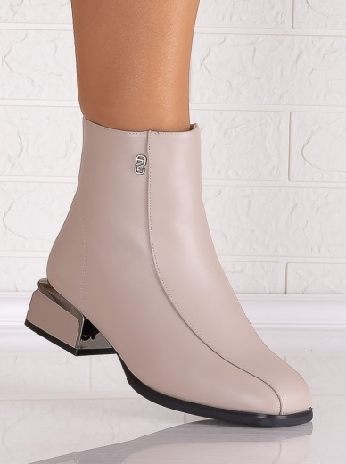 Botine Dama Imblanite Bej din Piele Ecologica Vidaria - Img 3