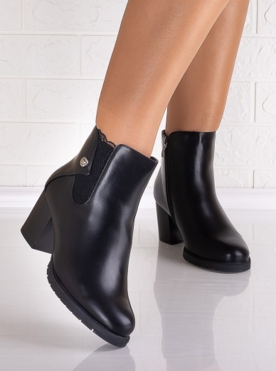 Botine Dama Imblanite Negre din Piele Ecologica Pavena - Img 5