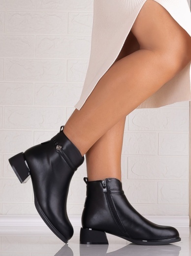Botine Dama Negre din Piele Ecologica Bonie - Img 3