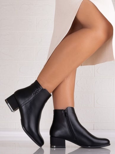 Botine Dama Negre din Piele Ecologica Eleta - Img 2