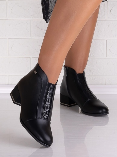 Botine Dama Negre din Piele Ecologica Elia - Img 4